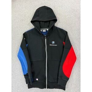 BMW Motorsport Screened Logo Full Zip Hoodie Jacket (Men's Small) Black
